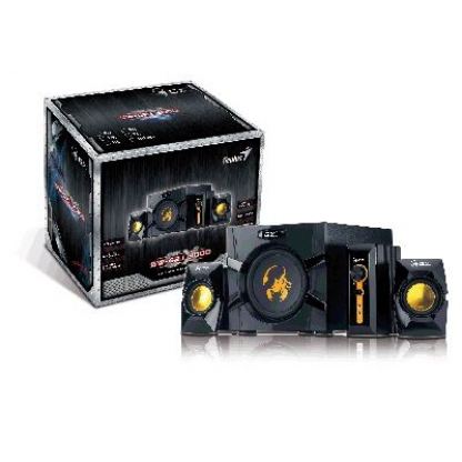 GX SW-G2.1 3000 - Subwoofer system, total output power 70 watts (40W + 2x 15W), wooden cabinet subwoofer, individual control box for power and bass with headphone and microphone jack, two additional input jacks for PC/TV/DVD/Game devices + подарък тениска 2